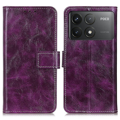 For Xiaomi Poco F6 Pro 5G / Redmi K70 5G / K70 Pro 5G Case Leather Wallet Phone Cover Retro Crazy Horse Texture