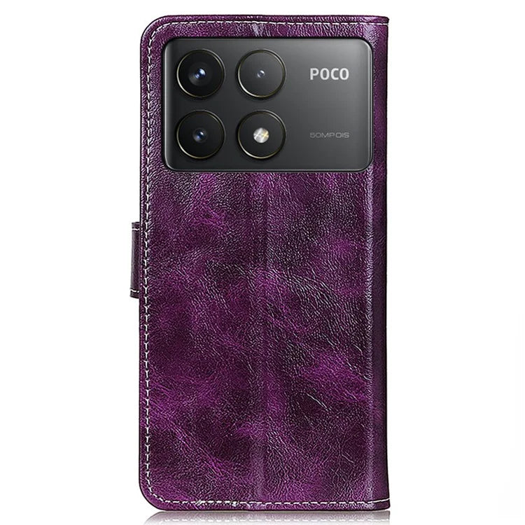 For Xiaomi Poco F6 Pro 5G / Redmi K70 5G / K70 Pro 5G Case Leather Wallet Phone Cover Retro Crazy Horse Texture