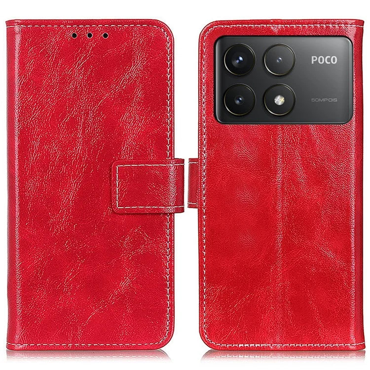 For Xiaomi Poco F6 Pro 5G / Redmi K70 5G / K70 Pro 5G Case Leather Wallet Phone Cover Retro Crazy Horse Texture