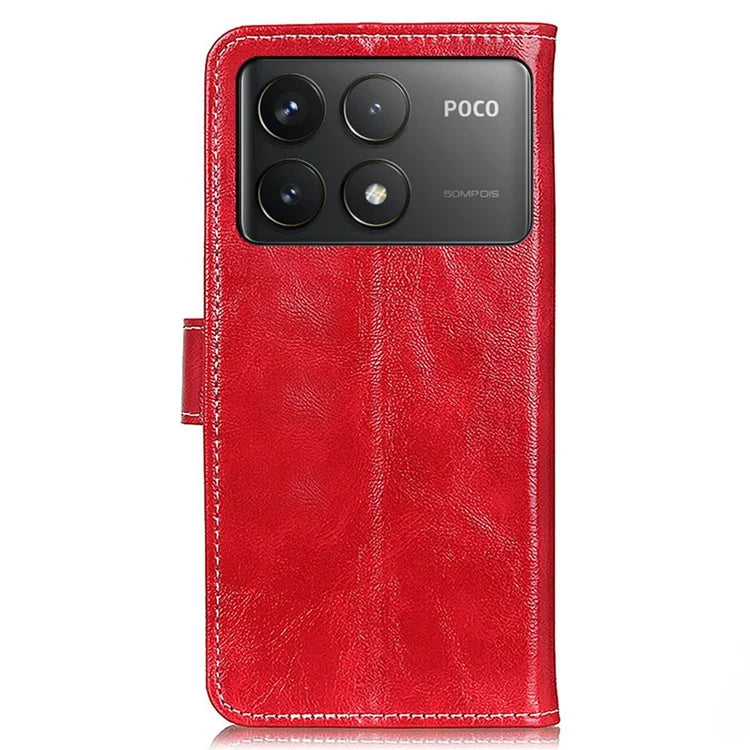For Xiaomi Poco F6 Pro 5G / Redmi K70 5G / K70 Pro 5G Case Leather Wallet Phone Cover Retro Crazy Horse Texture