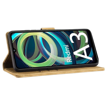 For Xiaomi Redmi A3 / Poco C61 4G Case Flip Stand Leather Phone Cover Cat Love Heart Imprinted