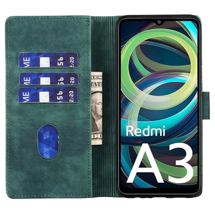For Xiaomi Redmi A3 / Poco C61 4G Case Flip Stand Leather Phone Cover Cat Love Heart Imprinted