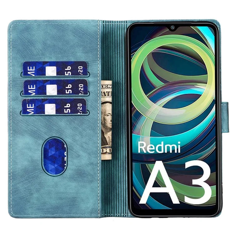 For Xiaomi Redmi A3 / Poco C61 4G Case Flip Stand Leather Phone Cover Cat Love Heart Imprinted