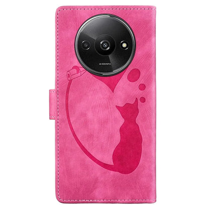 For Xiaomi Redmi A3 / Poco C61 4G Case Flip Stand Leather Phone Cover Cat Love Heart Imprinted