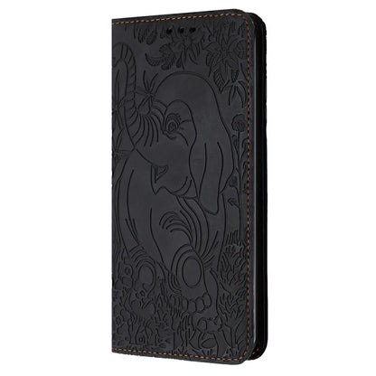 For Xiaomi Redmi A3 / Poco C61 4G Case Elephant Pattern Leather Phone Cover Magnetic Absorption