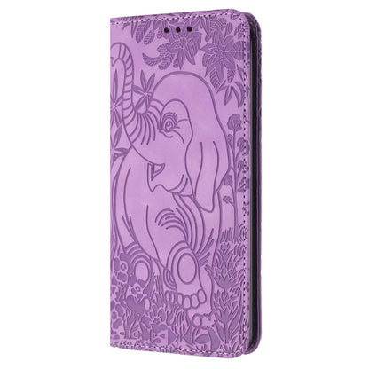 For Xiaomi Redmi A3 / Poco C61 4G Case Elephant Pattern Leather Phone Cover Magnetic Absorption