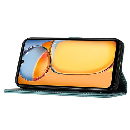 For Xiaomi Redmi 13C 4G / 5G / 13R 5G / Poco M6 5G / Poco C65 4G Case Cat Butterfly Imprinted Leather Magnetic Clasp Phone Cover