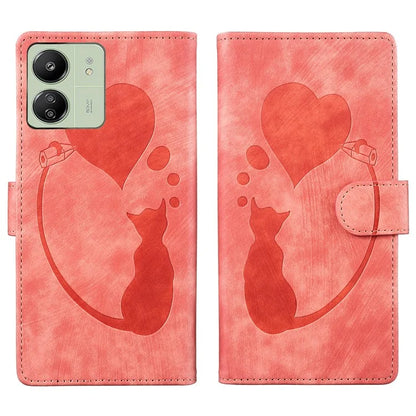 For Xiaomi Redmi 13C 4G / 5G / 13R 5G / Poco M6 5G / Poco C65 4G Case Cute Cat Imprint PU Leather Wallet Phone Cover