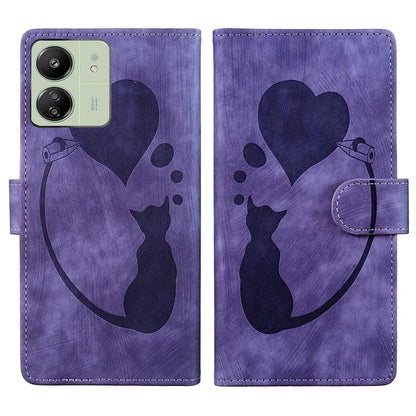 For Xiaomi Redmi 13C 4G / 5G / 13R 5G / Poco M6 5G / Poco C65 4G Case Cute Cat Imprint PU Leather Wallet Phone Cover