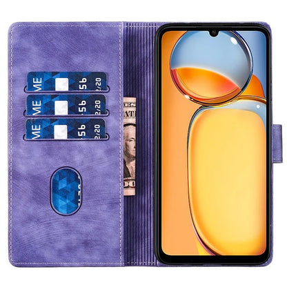 For Xiaomi Redmi 13C 4G / 5G / 13R 5G / Poco M6 5G / Poco C65 4G Case Cute Cat Imprint PU Leather Wallet Phone Cover
