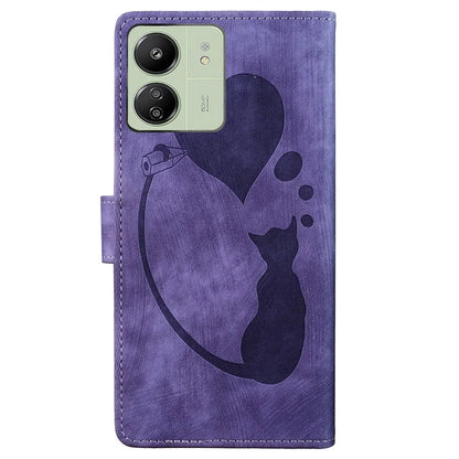 For Xiaomi Redmi 13C 4G / 5G / 13R 5G / Poco M6 5G / Poco C65 4G Case Cute Cat Imprint PU Leather Wallet Phone Cover