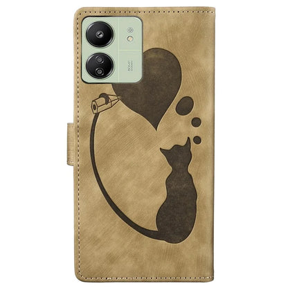 For Xiaomi Redmi 13C 4G / 5G / 13R 5G / Poco M6 5G / Poco C65 4G Case Cute Cat Imprint PU Leather Wallet Phone Cover