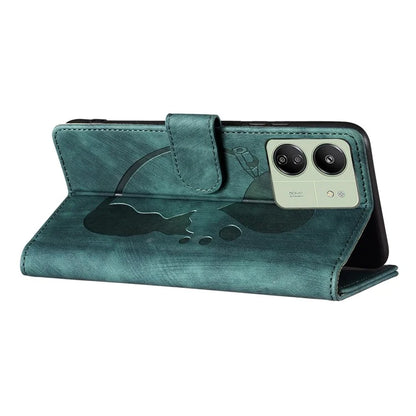 For Xiaomi Redmi 13C 4G / 5G / 13R 5G / Poco M6 5G / Poco C65 4G Case Cute Cat Imprint PU Leather Wallet Phone Cover
