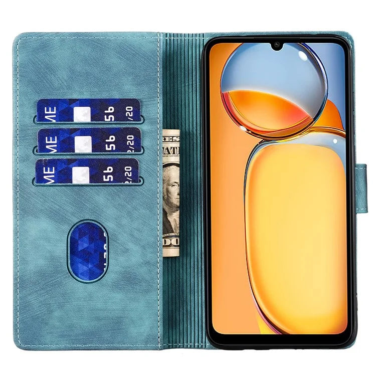 For Xiaomi Redmi 13C 4G / 5G / 13R 5G / Poco M6 5G / Poco C65 4G Case Cute Cat Imprint PU Leather Wallet Phone Cover