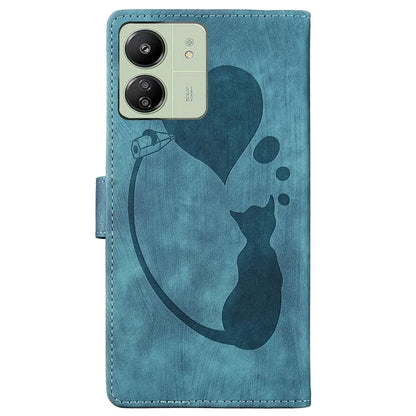 For Xiaomi Redmi 13C 4G / 5G / 13R 5G / Poco M6 5G / Poco C65 4G Case Cute Cat Imprint PU Leather Wallet Phone Cover
