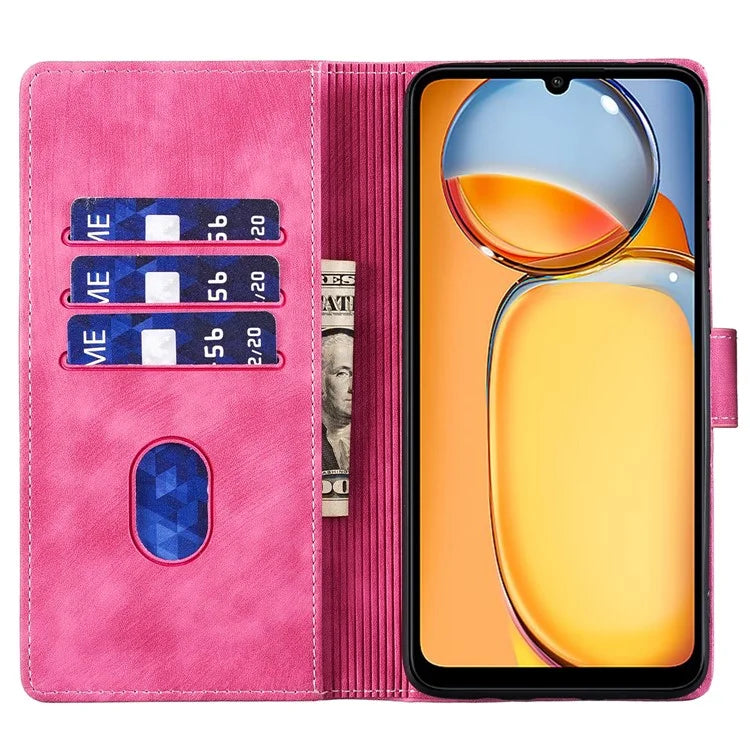For Xiaomi Redmi 13C 4G / 5G / 13R 5G / Poco M6 5G / Poco C65 4G Case Cute Cat Imprint PU Leather Wallet Phone Cover