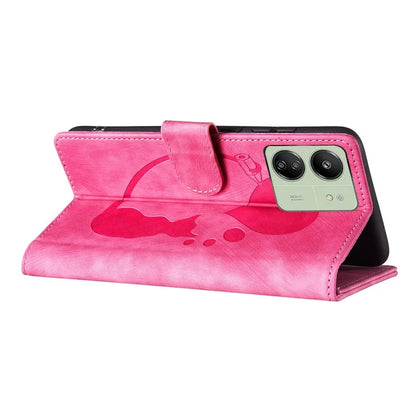 For Xiaomi Redmi 13C 4G / 5G / 13R 5G / Poco M6 5G / Poco C65 4G Case Cute Cat Imprint PU Leather Wallet Phone Cover