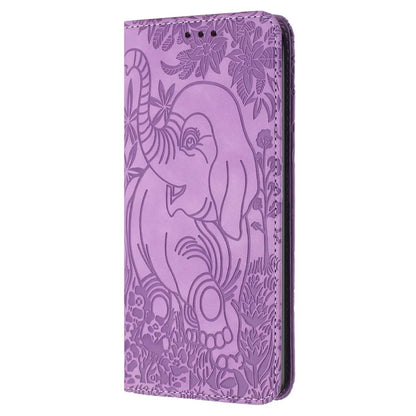 For Xiaomi Redmi 13C 4G / 5G / 13R 5G / Poco M6 5G / Poco C65 4G Wallet Case Elephant Pattern Leather Phone Cover