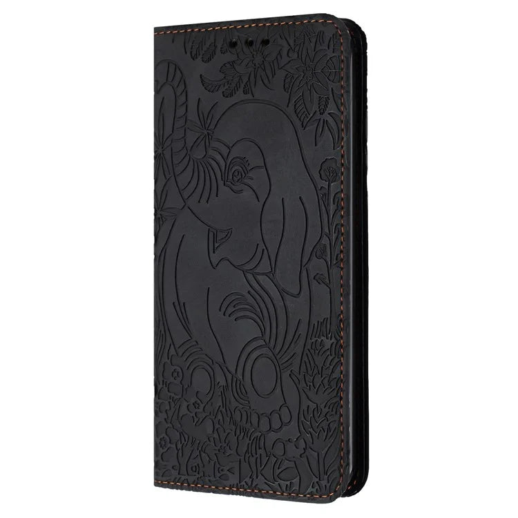 For Xiaomi Redmi 13C 4G / 5G / 13R 5G / Poco M6 5G / Poco C65 4G Wallet Case Elephant Pattern Leather Phone Cover