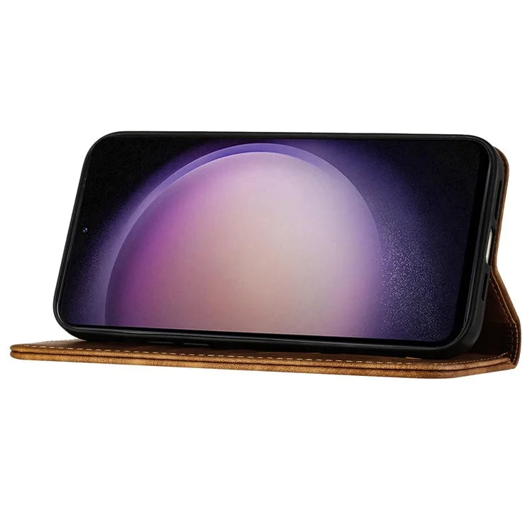 For Samsung Galaxy S23 Case Butterfly Cat Imprinting Leather Folio Phone Cover