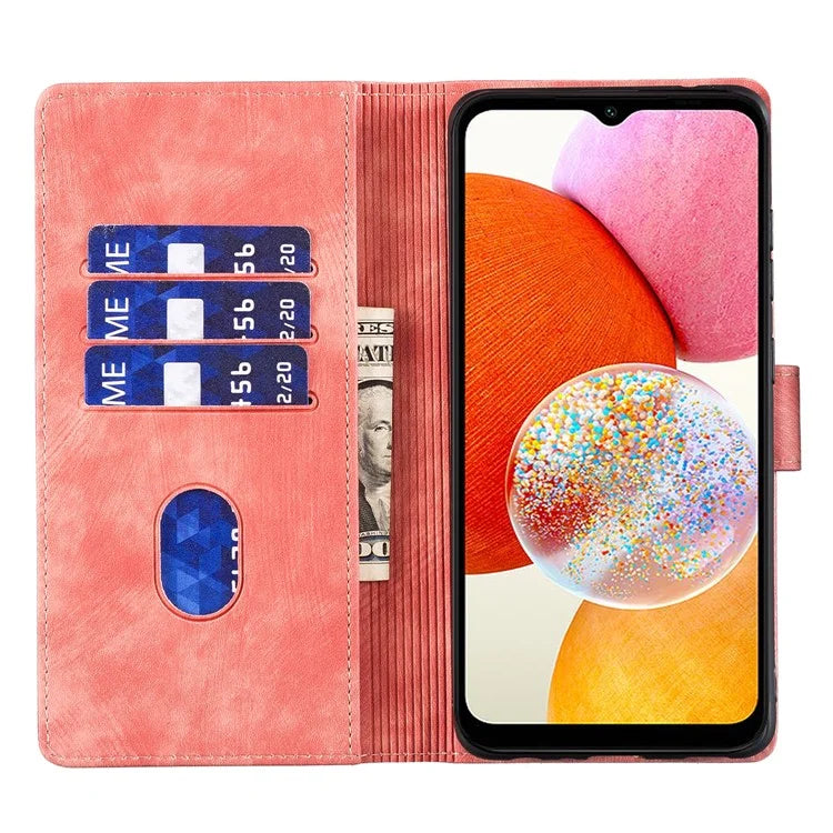 For Samsung Galaxy A14 5G / 4G Case Cat Heart Pattern PU Leather Flip Phone Cover