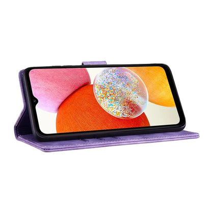 For Samsung Galaxy A14 5G / 4G Case Cat Heart Pattern PU Leather Flip Phone Cover