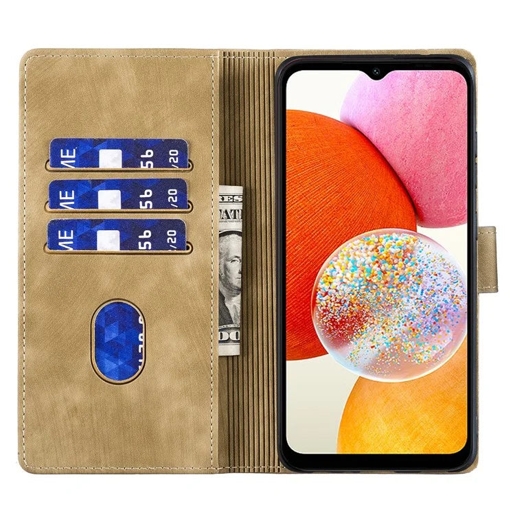 For Samsung Galaxy A14 5G / 4G Case Cat Heart Pattern PU Leather Flip Phone Cover