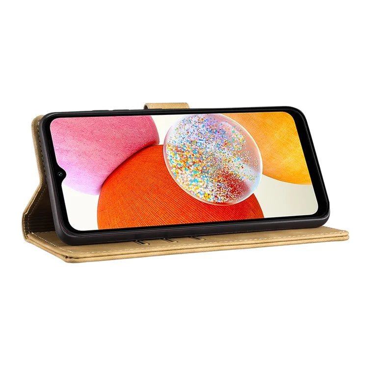 For Samsung Galaxy A14 5G / 4G Case Cat Heart Pattern PU Leather Flip Phone Cover