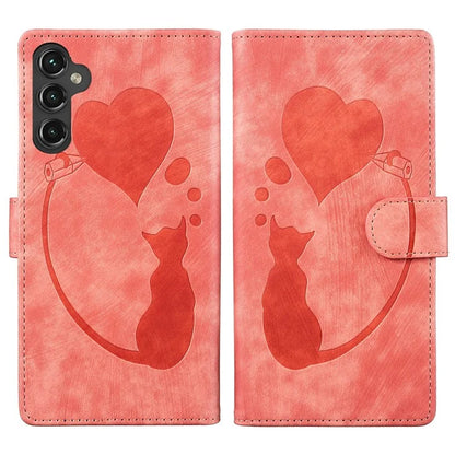 For Samsung Galaxy A05s 4G Case Wallet Leather Phone Cover Cat Heart Pattern