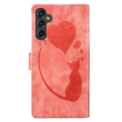 For Samsung Galaxy A05s 4G Case Wallet Leather Phone Cover Cat Heart Pattern