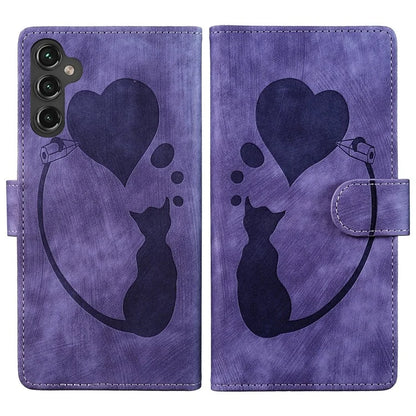 For Samsung Galaxy A05s 4G Case Wallet Leather Phone Cover Cat Heart Pattern