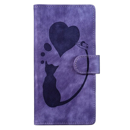 For Samsung Galaxy A05s 4G Case Wallet Leather Phone Cover Cat Heart Pattern