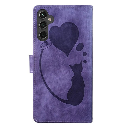 For Samsung Galaxy A05s 4G Case Wallet Leather Phone Cover Cat Heart Pattern