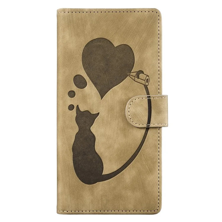 For Samsung Galaxy A05s 4G Case Wallet Leather Phone Cover Cat Heart Pattern