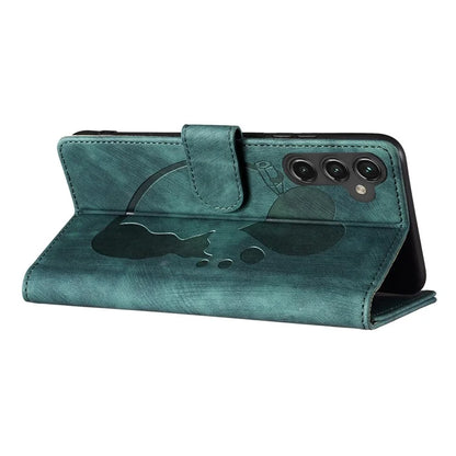 For Samsung Galaxy A05s 4G Case Wallet Leather Phone Cover Cat Heart Pattern