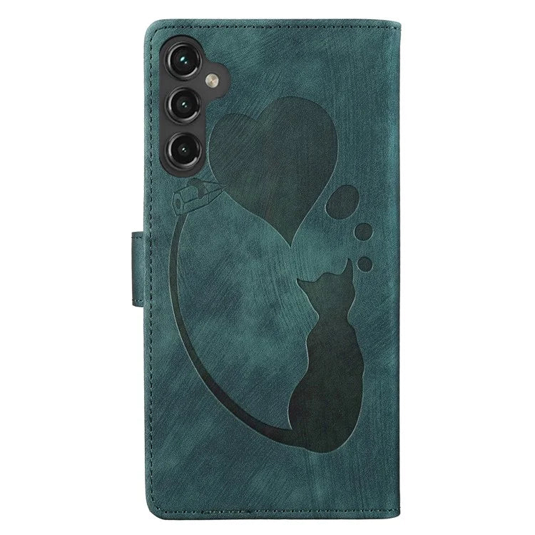 For Samsung Galaxy A05s 4G Case Wallet Leather Phone Cover Cat Heart Pattern
