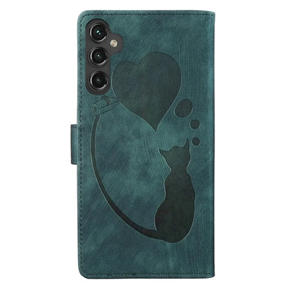 For Samsung Galaxy A05s 4G Case Wallet Leather Phone Cover Cat Heart Pattern