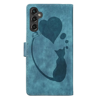 For Samsung Galaxy A05s 4G Case Wallet Leather Phone Cover Cat Heart Pattern