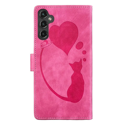 For Samsung Galaxy A05s 4G Case Wallet Leather Phone Cover Cat Heart Pattern