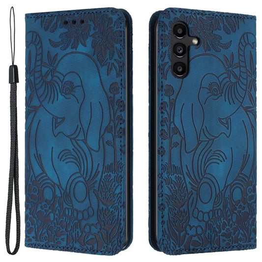 For Samsung Galaxy A05s 4G Case Elephant Pattern PU Leather Wallet Phone Cover