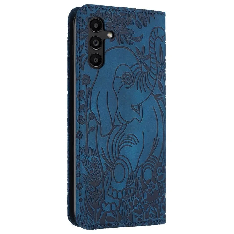 For Samsung Galaxy A05s 4G Case Elephant Pattern PU Leather Wallet Phone Cover