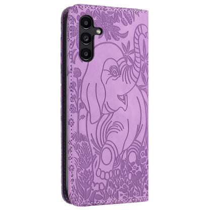 For Samsung Galaxy A05s 4G Case Elephant Pattern PU Leather Wallet Phone Cover