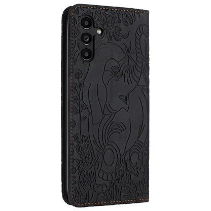 For Samsung Galaxy A05s 4G Case Elephant Pattern PU Leather Wallet Phone Cover