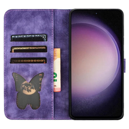 For Samsung Galaxy A55 5G Case Butterfly Cat Pattern Wallet Leather Phone Cover