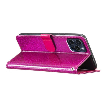 For iPhone 16 Pro Max Case Stand Wallet Glitter Leather Phone Cover