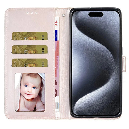 For iPhone 16 Pro Max Case Stand Wallet Glitter Leather Phone Cover