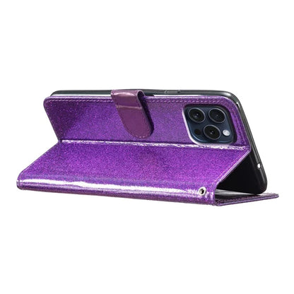 For iPhone 16 Pro Max Case Stand Wallet Glitter Leather Phone Cover