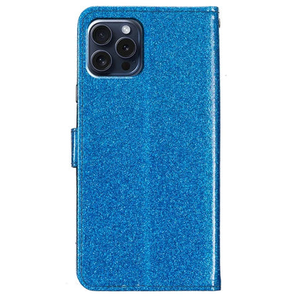 For iPhone 16 Pro Max Case Stand Wallet Glitter Leather Phone Cover