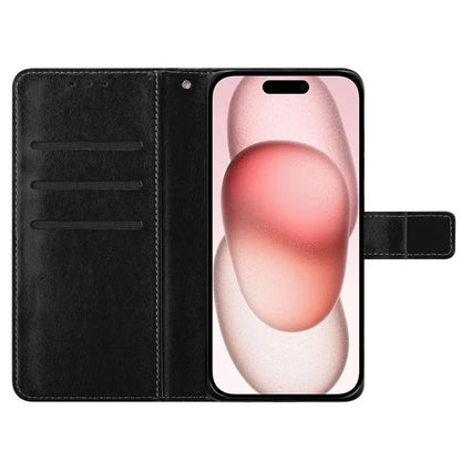 For iPhone 16 Plus Case Imprinted Mandala Pattern Stand Leather Phone Cover