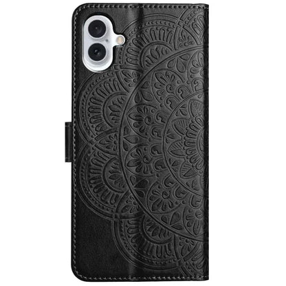 For iPhone 16 Plus Case Imprinted Mandala Pattern Stand Leather Phone Cover